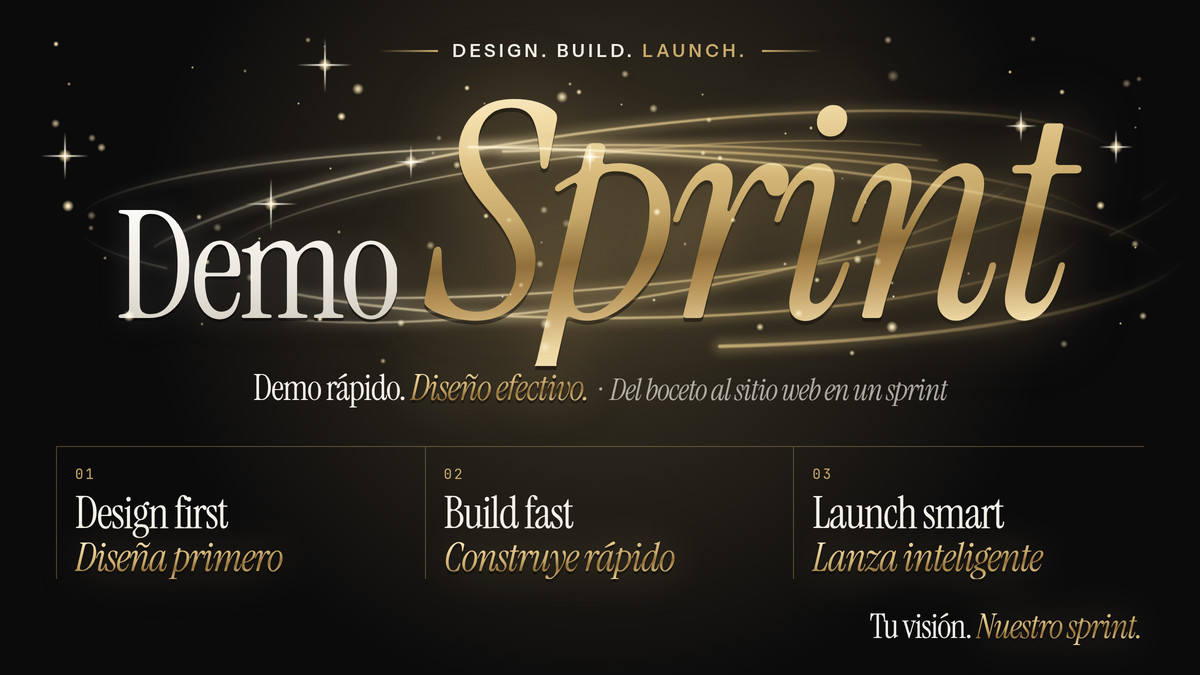 Demo Sprint bilingual EN and ES: design first, build fast, launch smart