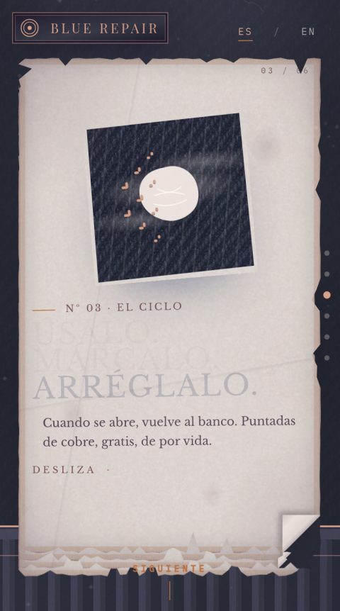 Blue Repair en el teléfono: la carta del ciclo, Arréglalo.
