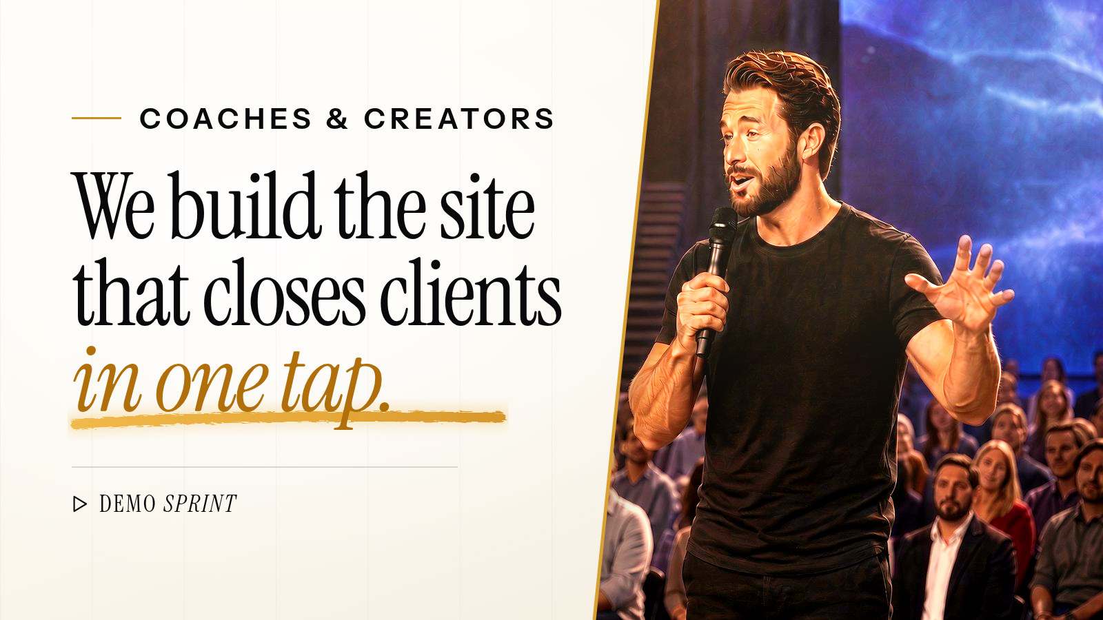 Demo Sprint — we build the site that closes clients in one tap
